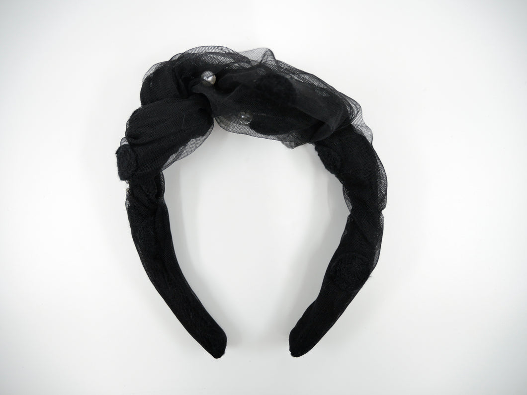 Knot-n-Pearls Black Fairyband Headband