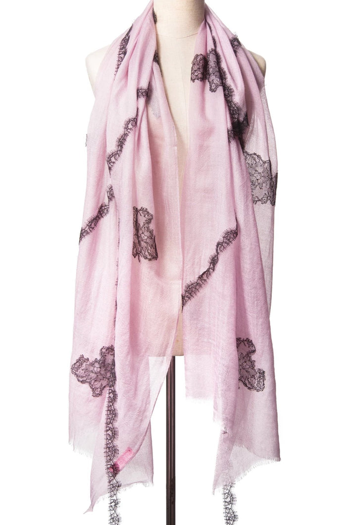 Criss Cross Lilac Cashmere Lace Scarf